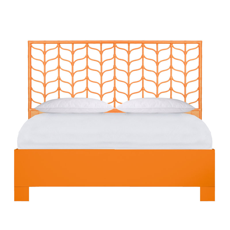 Ivy Platform Open-Frame Bed, King, Citrus Orange