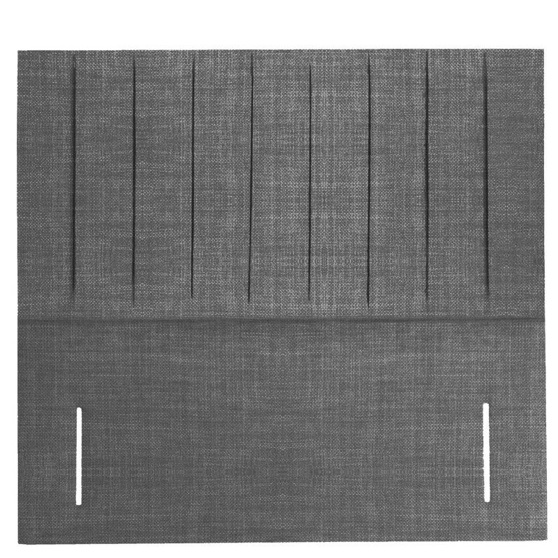 Marita Upholstered Velvet Headboard, Super King (6'), Light Grey, 100% Linen