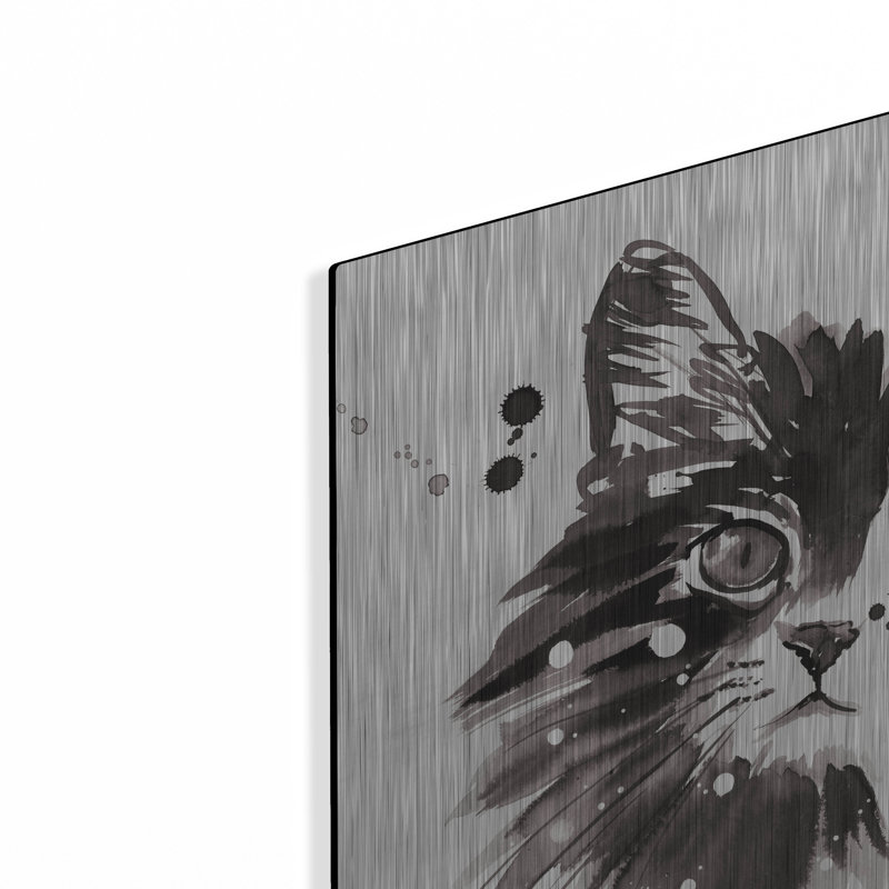 Luxe en métal «Half Cat» par Pechane, paroi en métal «Half Cat» par Pechane, H 16 po x l 12 po