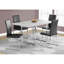 Table de cuisine rectangulaire de 60 po avec stratifié gris, pieds en métal, design moderne pour la salle à manger rectangulaire, stratifié et métal, formel