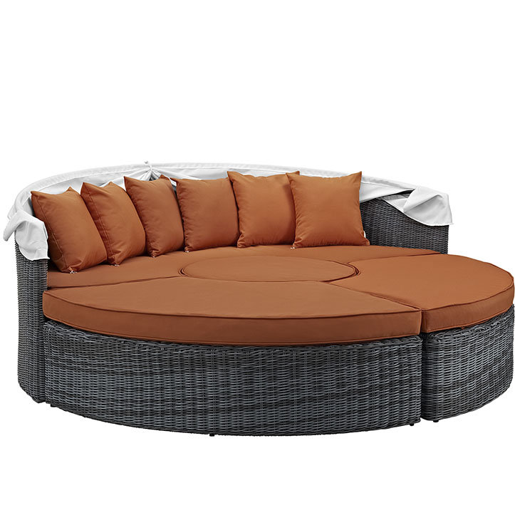 Modway Invite Canopy Outdoor Patio Sunbrella Daybed, Canvas Tuscan Sunbrella® Canvas