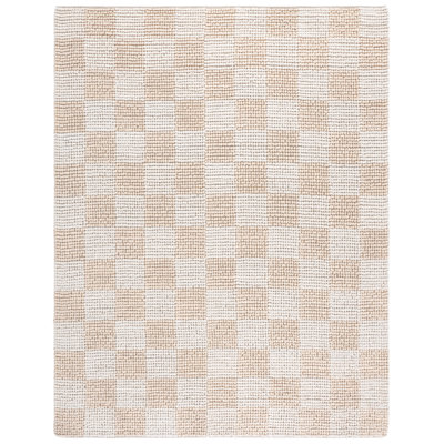 Natura 288 Flatweave Wool/Cotton Checkered Rug in Beige/Ivory