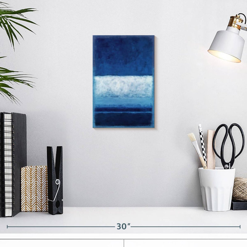 Bleu foncé et horizon blanc Leblanc, 12" H x 8" W