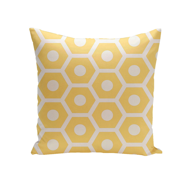 Outdoor Reversible Throw Pillow, 18" H x 18" W, Lemon