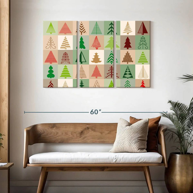 Illustration d'arbres de Noël, H 28 po x l 45 po