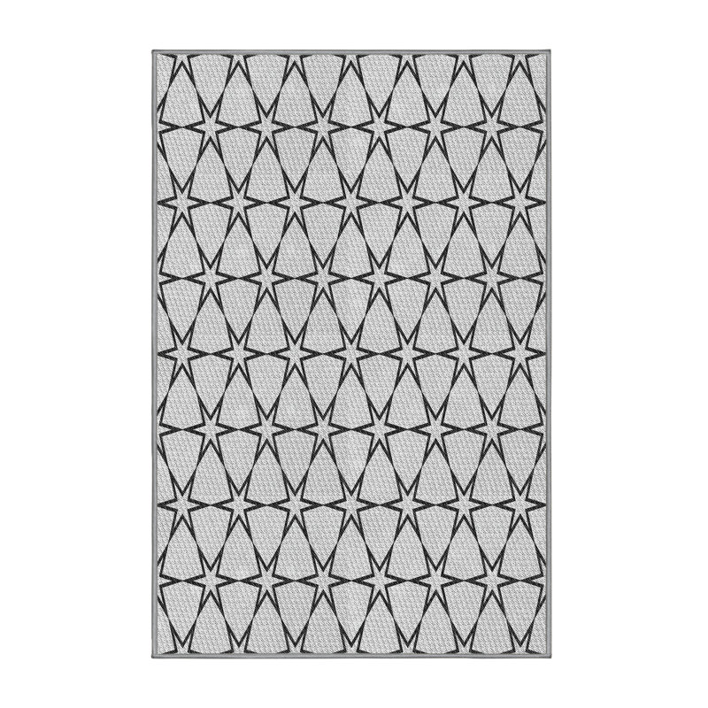 Tapis noir à motifs géométriques, Rectangle 4 pi x 6 pi