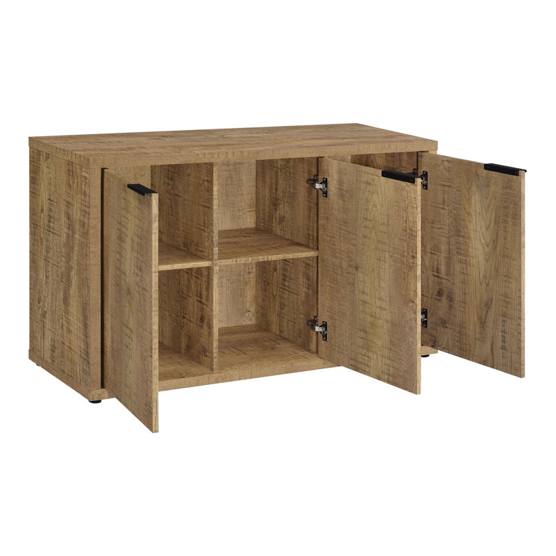 Buffet décoratif 3 portes en bois d'ingénierie brun manguier