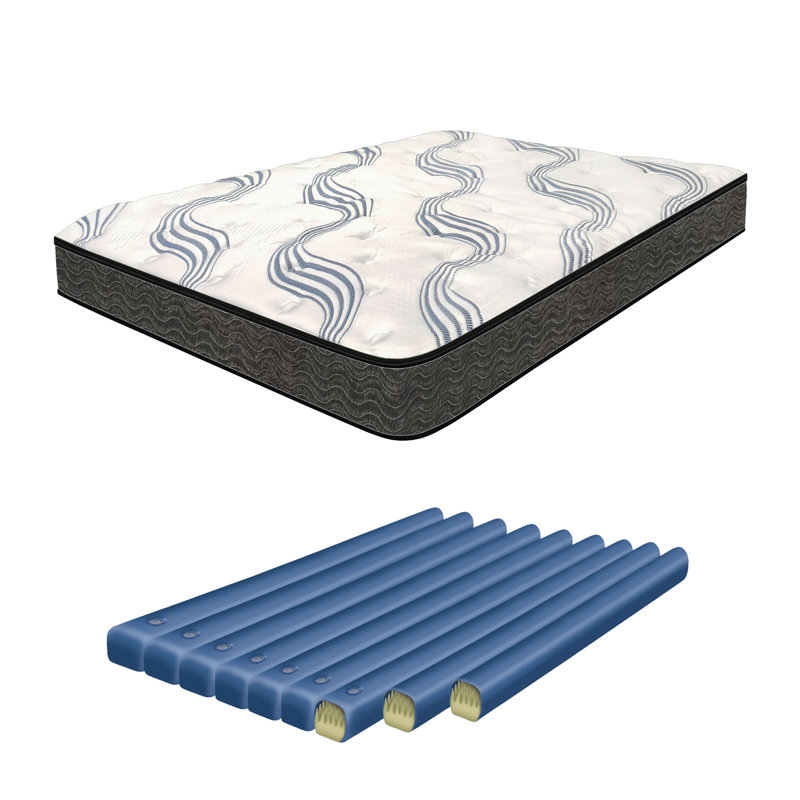 Matelas de lit d'eau moelleux à rebord peu profond 9 po, Double