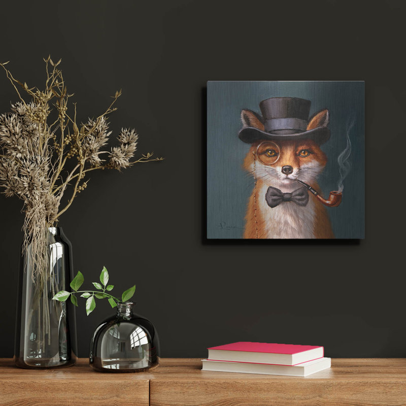  «The Charmant Mr. Fox» par Lucia Heffernan, art mural en métal, 12 po x 12 po, H 12 po x l 12 po