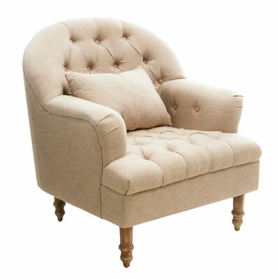 Elisabetta 32.28"" Wide Tufted Linen Armchair -  Alcott HillÂ®, LRKM1546 38064958