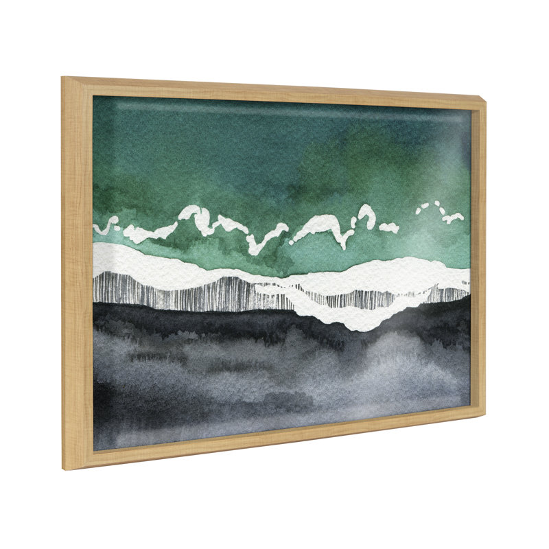 Black Sands Dream Coastal Glass Print with Natural Frame