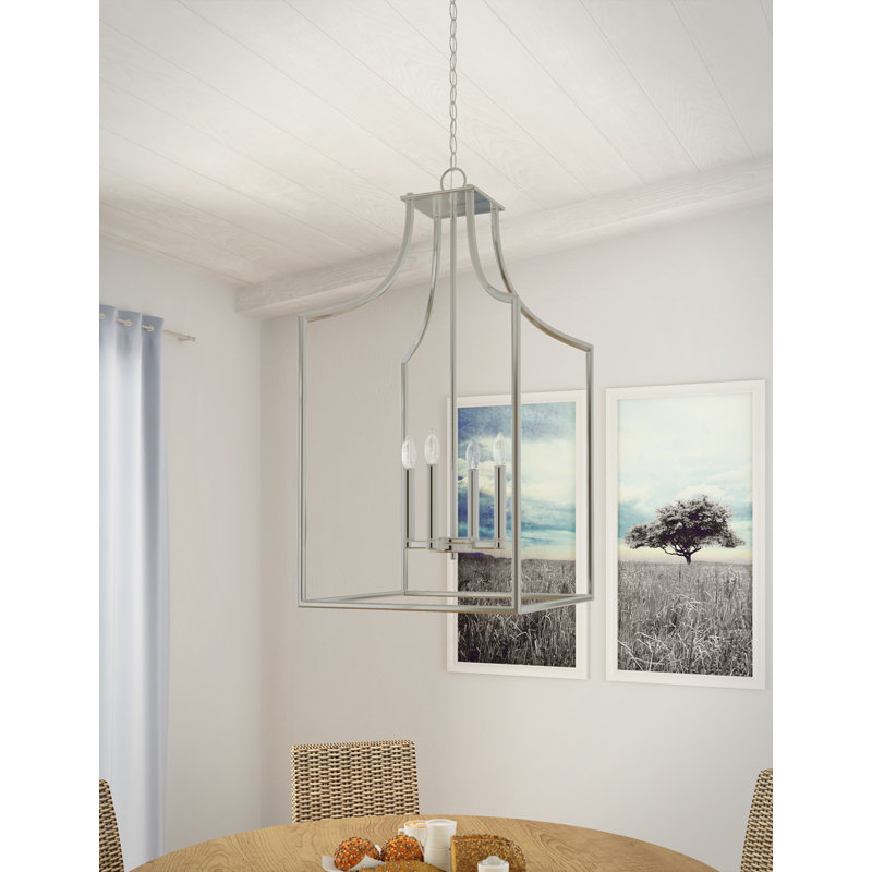 Luminaire suspendu géométrique 4 lumières lanternes Wright, H 27 po x l 15 po x P 15 po