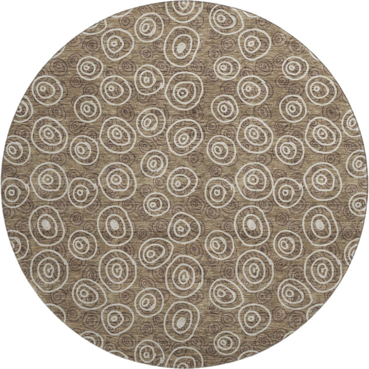 Premium Machine Washable Prisco Brown Rug
