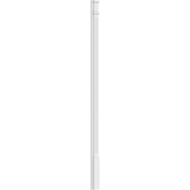 Pilastre cannelé avec base décorative TruCraft, l 4 po x H 82 po x P 2 po, peut être coupé jusqu'à 6 5/8 po, PVC de qualité architecturale, vendu par paire