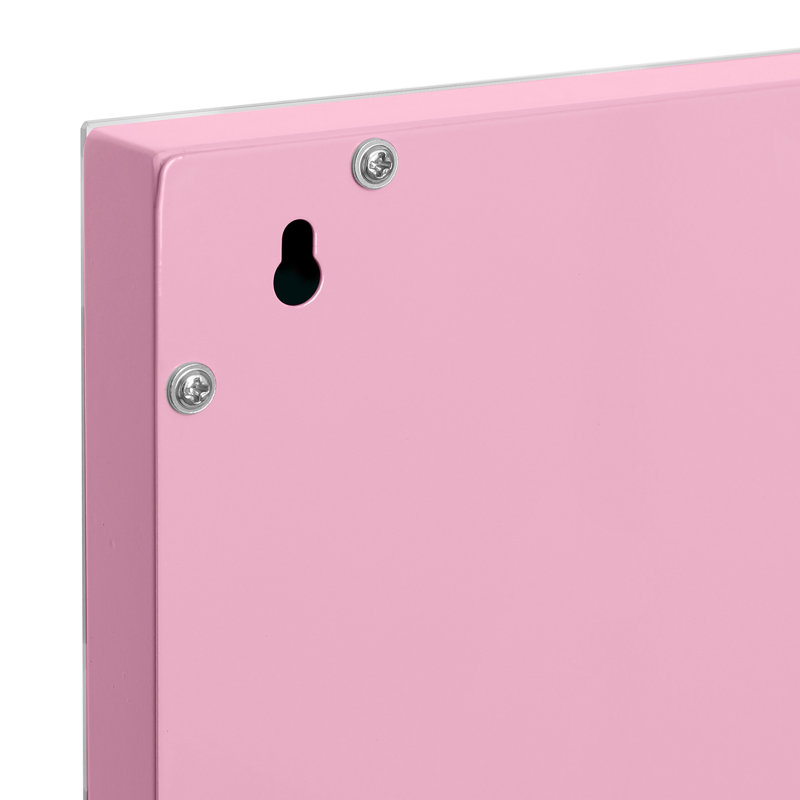 Metal Rectangle Mirror, Pink, 18.11'' H x 22.83'' W