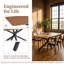 55.1" Brown Wood Grain Rectangular Dining Table With Black Metal Base For Kitchen, Dining Room, Living Room