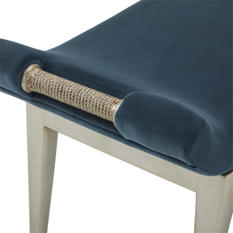 Wingtip Upholstered Bench, Blue