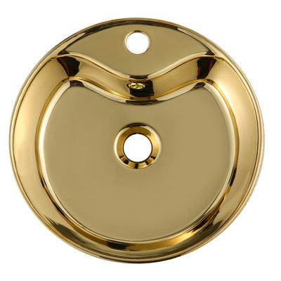 Juvia Thea 15.7'' Gold Vitreous China Circular Bathroom Sink
