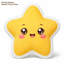 Coussin décoratif Kawaii Miling Star, mignon, jaune, en forme d'étoile joyeuse, imprimé à plat en 2D. Parfait pour le divan, la chambre à coucher, le salon, le bureau et la voiture. Cadeau idéal. 55 cm (21,65 po).-137542339