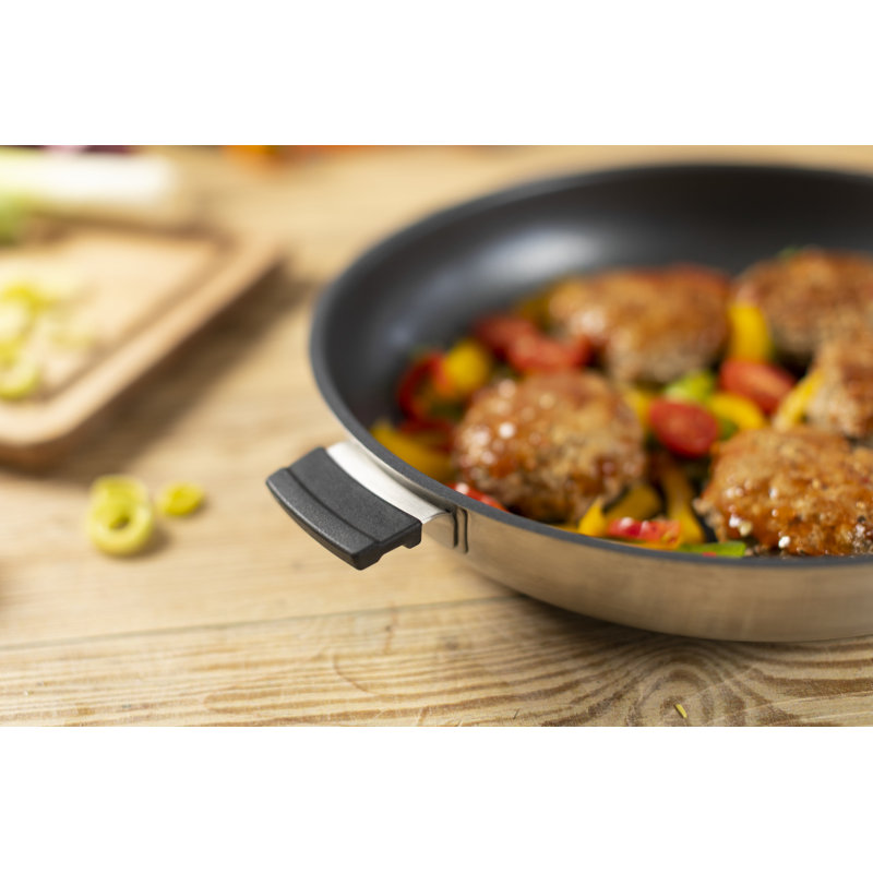 Kuhn Rikon Smart & Compact Stainless Steel Non-Stick Induction Safe Frying Pan, 28cm