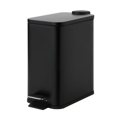 5 Liter / 1.32 Gallon Rectangle Step On And Slow Close Trash Can With Plastic Inner Buckets
