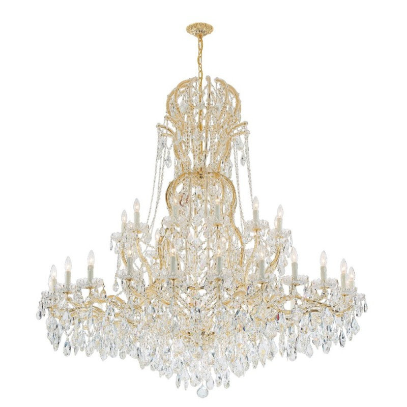 Lustre suspendu en cristal Keijon Light Theresa, Fumée, Laiton brossé, 58" Width x 60" Height