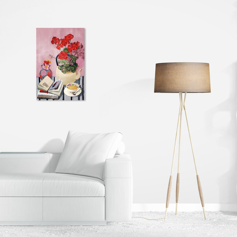 Laira géraniums sur toile, H 24 po x l 16 po x P 0,8 po