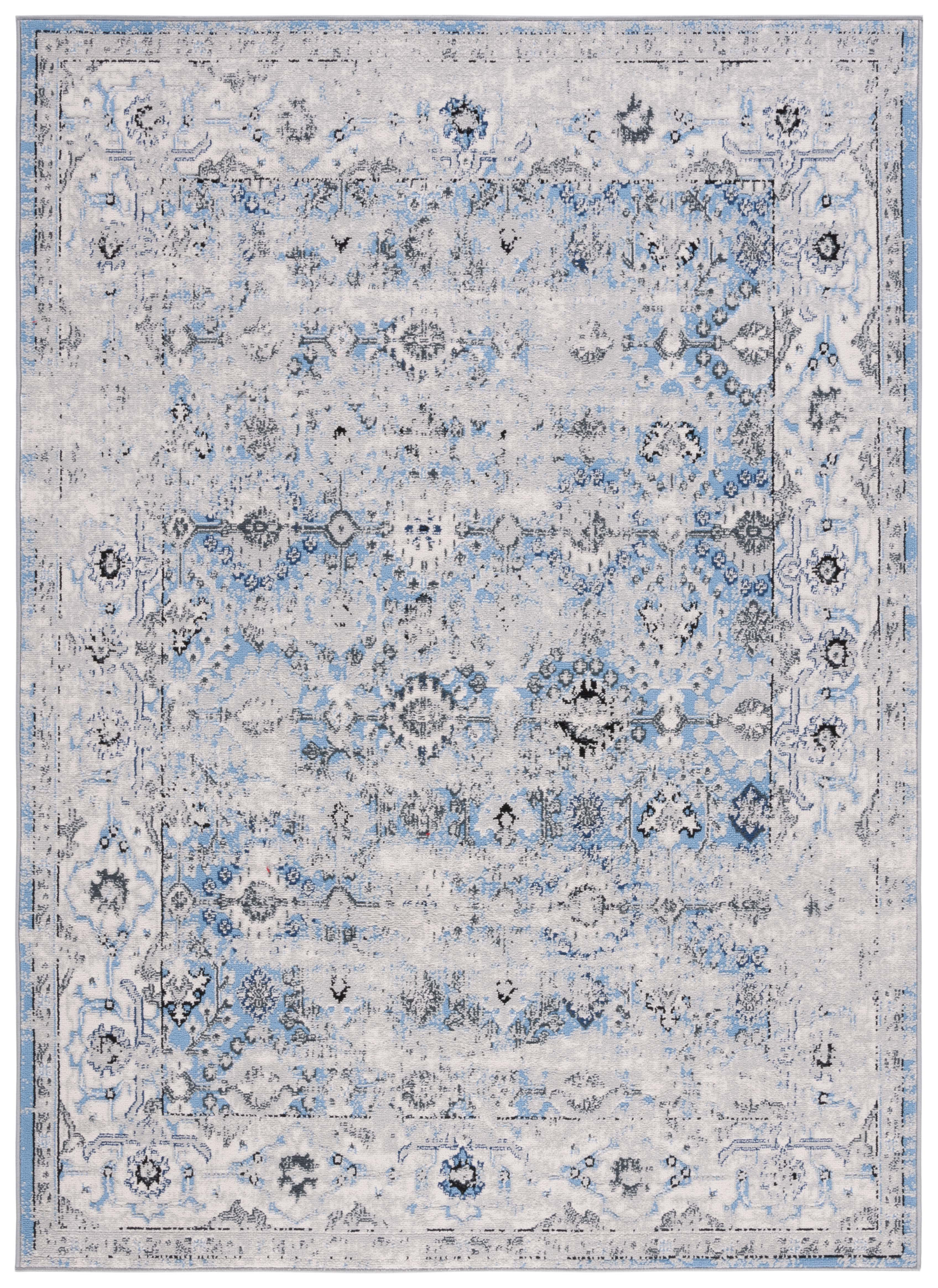 Rose Blue Rug Bungalow Rose Florann Grey / Light Blue Rug - Wayfair Canada