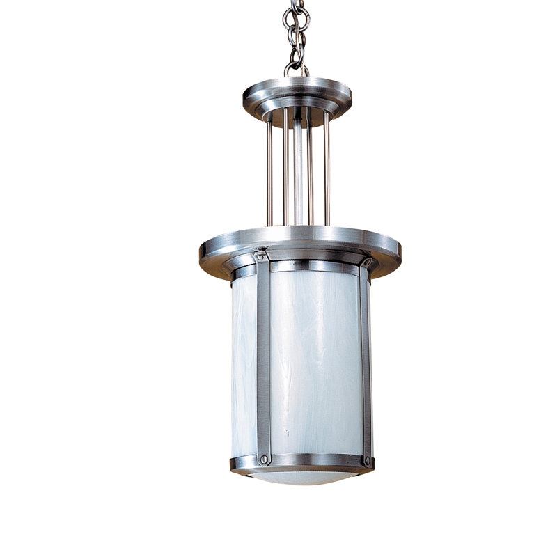 Berkeley 1 - Light Pendant, Pewter, White Opalescent