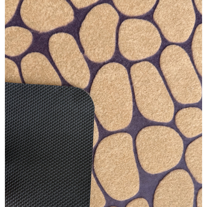 Tapis de porte polyvalent à envers en caoutchouc résistant à l'abrasion et antidérapant Brown Stones