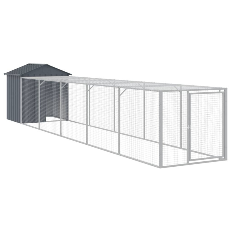 Drayten Chicken Coop with Chicken Run, Anthracite, 48.4'' H x 46.1'' W x 239.8'' D