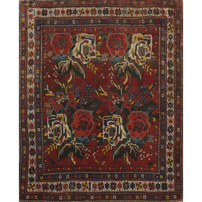 Tapis traditionnel à teinture végétale antique 4 x 4
