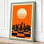 Sun and Chessmen Retro - Wrapped Canvas-1206275421-1206275394