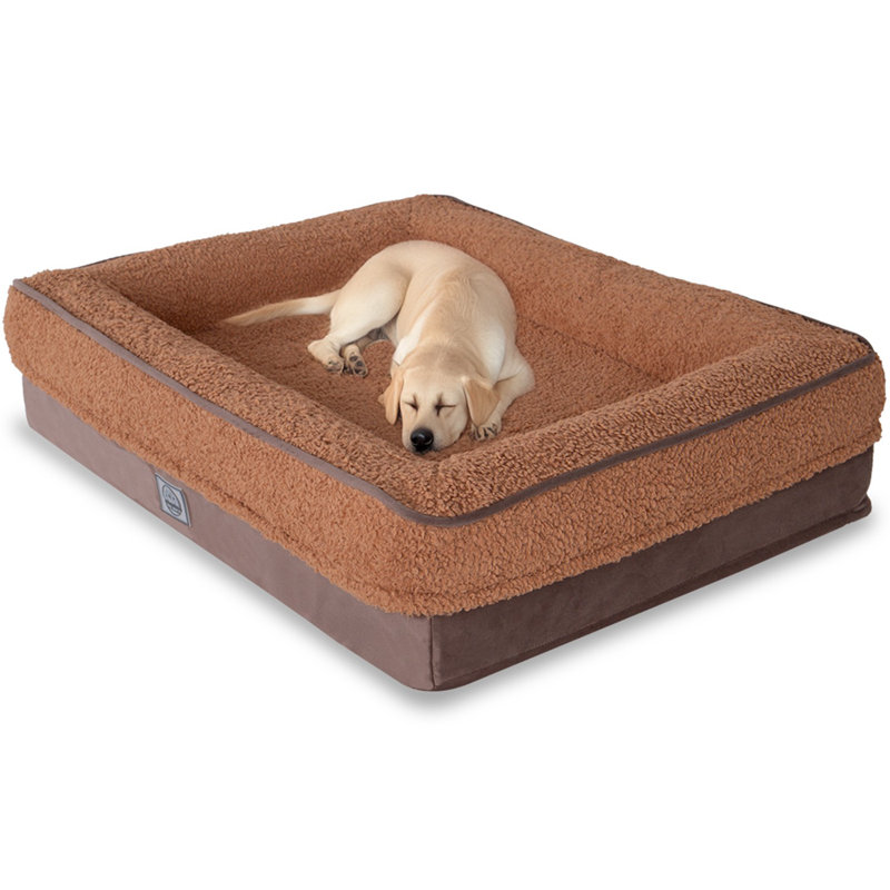 Jungolica Orthopedic Pet Bed, 75cm H x 55cm W x 19cm D, Dark Brown