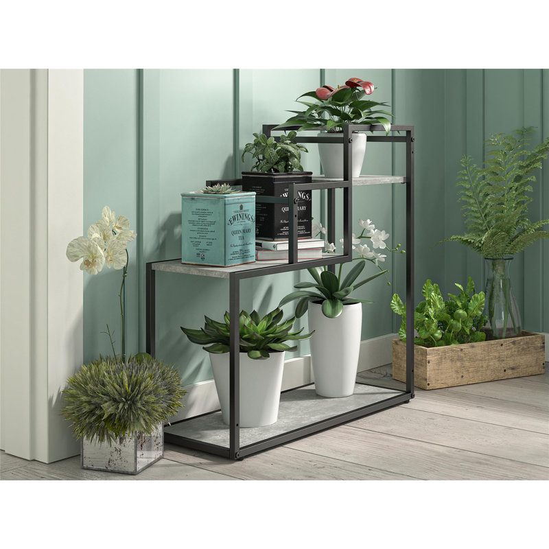 Katelijne Plant Stand, Light Concrete/Black