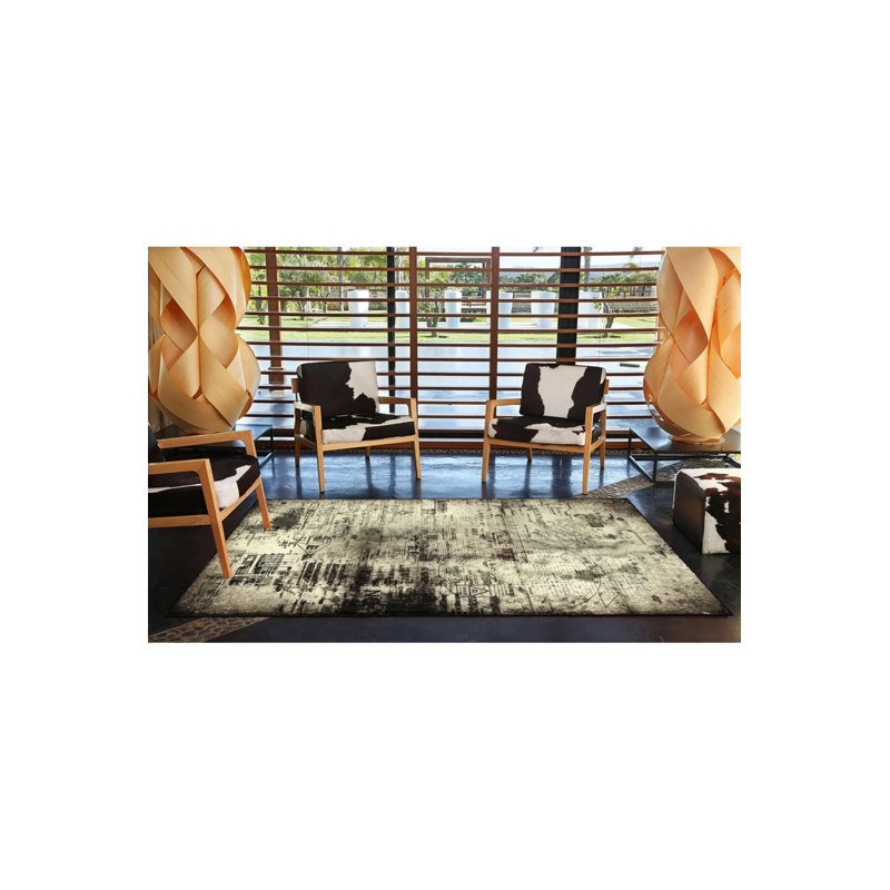 Tapis tissé et lavable à motif de disque moderne vert, Rectangle 2 pi 4 po x 4 pi