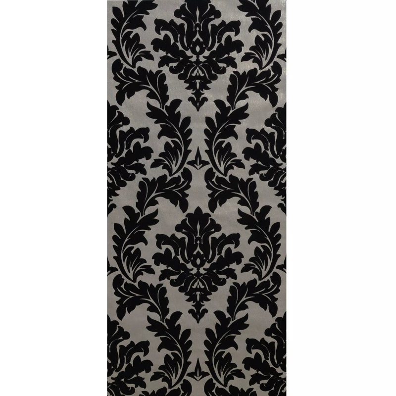 Flocage de revêtements muraux en velours damassé victorien beige