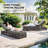 Hayossy 4-Piece Outdoor Chaise Lounge Set, 2 All-Weather Wicker Recliners With 2 Side Tables-2112262567