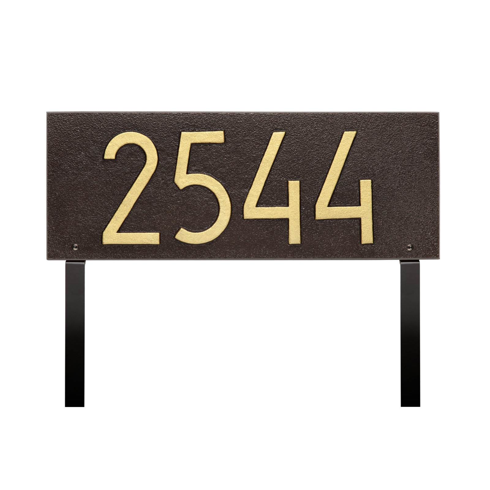 Mid-century Modern Rectangle Wall Plaque, Dark Bronze/Gold, Yes