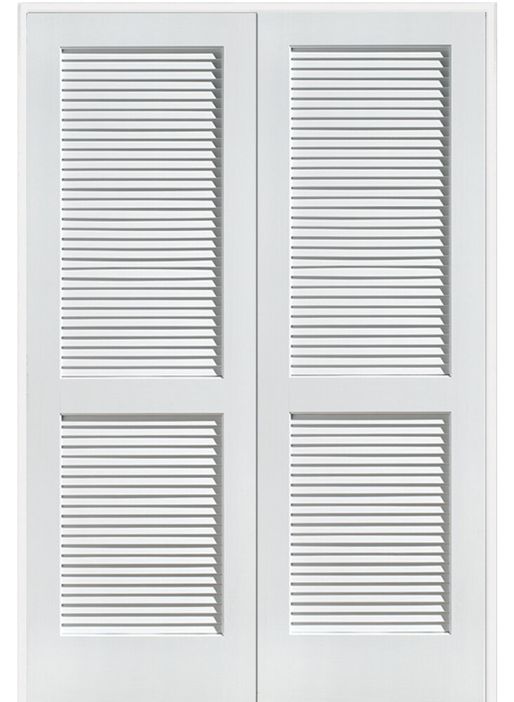 Verona Home Design Louver Interior Door 80'' Solid + Manufactured Wood ...