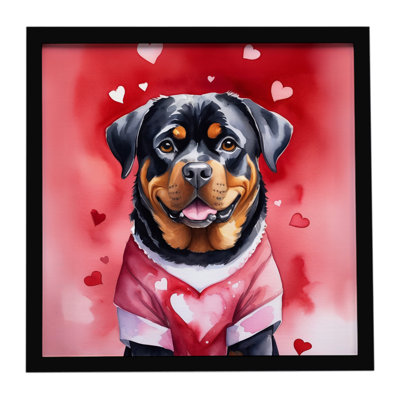 Rottweiler My Valentine Framed Metal Print