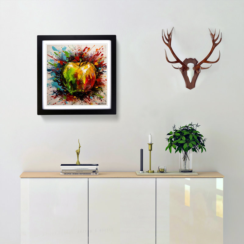 Apple Expressionism - Framed Print, Black