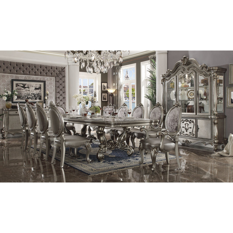 Paire de fauteuils argentés et platine antique - Coussin de soutien, élégant fauteuil d'appoint 2 places avec rembourrage moelleux, au toucher