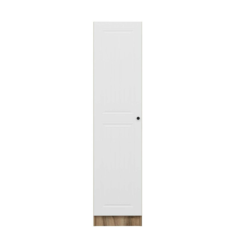 Elina Manufactured Wood Wardrobe, 190cm H x 45cm W x 52cm D, White/Brown