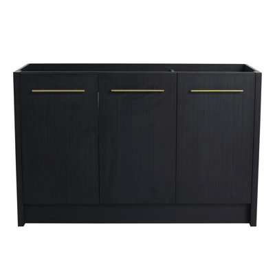 48 Inch Freestanding Modern Bathroom Vanity Black Chestnut - Door And Ample Storage For Bathrooms With Appeal Stylish Appearance Soft-close In
