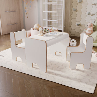 Kids 3 Piece Rectangular Arts And Crafts Table and Chair Set