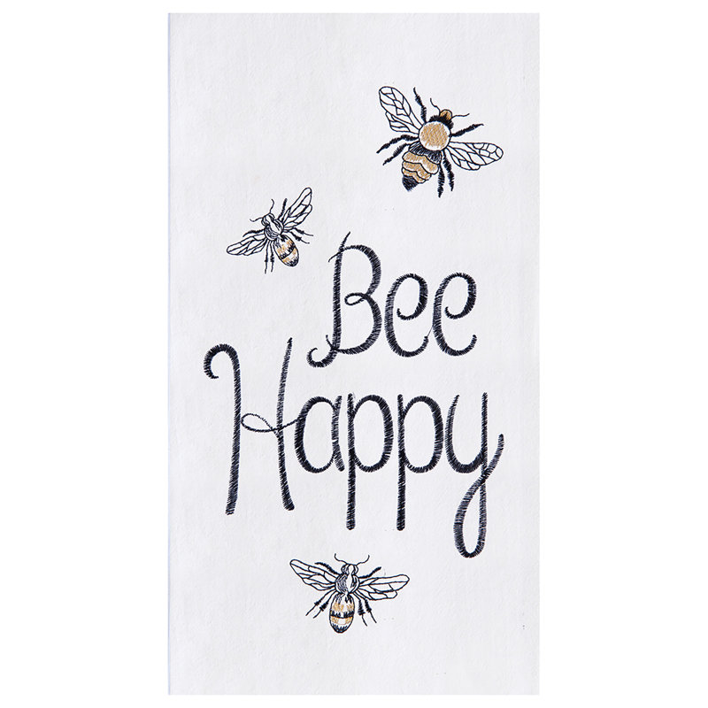 Serviette de cuisine 18 po x 27 po Bee Happy Spring
