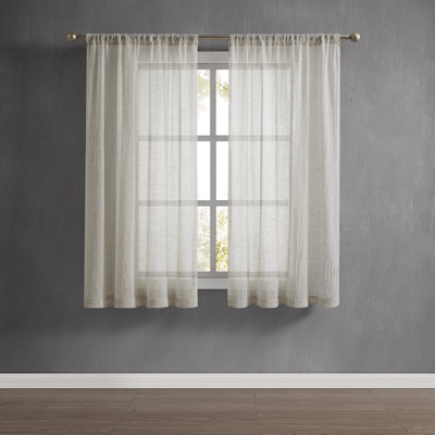 Solid Semi-Sheer Curtain Panels