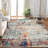 Washable Area Rugs  Non-Slip Modern Abstract Soft for Living Room Entryway Bedroom, Print Pattern, Teal Blue Orange Rust Red Coloreful-29642806