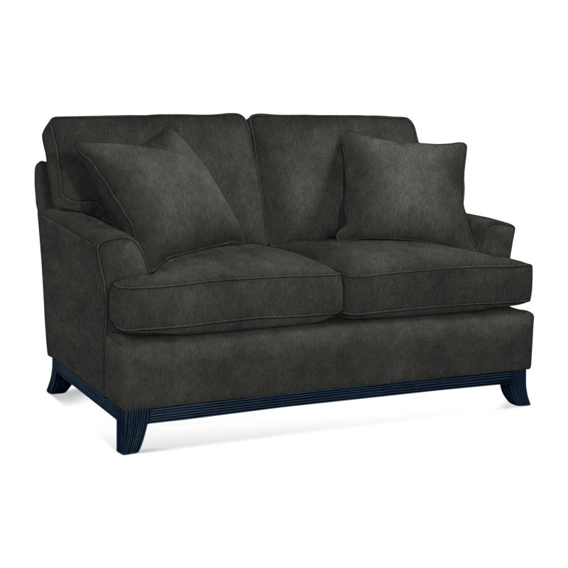 Oaks Way Loveseat, Brown Geometric, 0456-33, Navy Finish